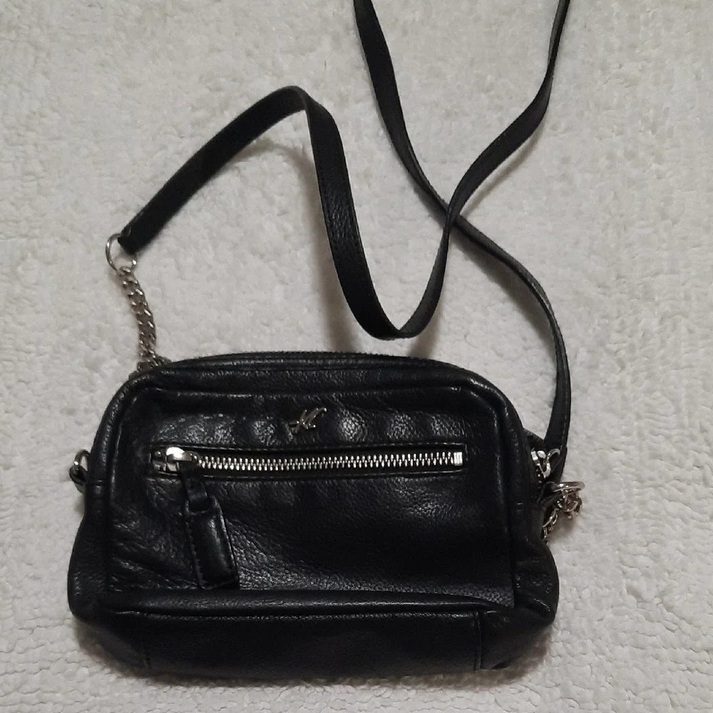 Kenneth Cole Black Leather Crossbody Bag